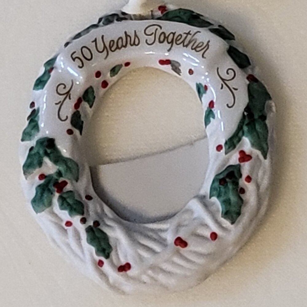Vintage Hallmark Ornament 50 Years Together Photo Holder No Box 1989 Anniversary